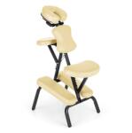 KLARFIT MS 300 scaun de masaj, scaun pentru tatuat, 120 kg, geantă de transport, culoare bej (MSS-MS 300 Beige) (MSS-MS 300 Beige)