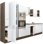 Leziter Yorki 360 konyhabútor yorki tölgy korpusz, selyemfényű fehér fronttal alulfagyasztós hűtős szekrénnyel (L360YFH-AF) - geminiduo