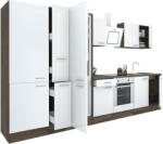 Leziter Yorki 360 konyhabútor yorki tölgy korpusz, selyemfényű fehér front alsó sütős elemmel polcos szekrénnyel és alulfagyasztós hűtős szekrénnyel (L360YFH-SUT-PSZ-AF) - geminiduo