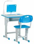 art Birou cu scaun pentru copii 6-12 ani, inaltime reglabila, PP, MDF, otel, lampa USB, albastru GartenVIP DiyLine