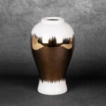 Tala 01 kerámia váza Fehér/arany 17x17x26 cm