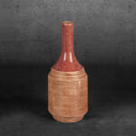  Elda kerámia váza Piros/világosbarna 12x12x29 cm