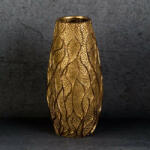  Kiara dekoratív váza domború mintával Arany 12x12x24 cm