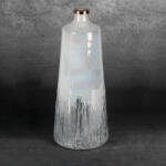  Aden üveg váza fém peremmel Krémszín/ezüst 19x19x43 cm