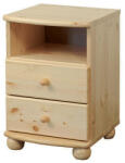 Etsberger Fenyőbútor Etsberger Claudia éjjeliszekrény 2 fiókos polcos 60x40x45