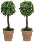 vidaXL Plante artificiale cimișir cu ghiveci, 2 buc. verde 33 cm minge (336515)