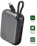 4smarts Pocket külső akkumulátor USB Type-C kábellel, 10000mAh, 30W, szürke
