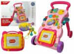 LeanToys Antepremergator multifunctional pentru bebe, cu centru de activitati, roz, LeanToys, 5995