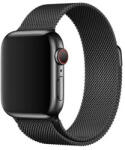 Apple Watch 4-6, SE, SE (2022) (38 / 40 mm), fém pótszíj, milánói stílus, fekete, gyári
