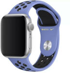 Apple Watch 4-6, SE, SE (2022) (38 / 40 mm) / Watch 7-9 (41 mm), szilikon pótszíj, állítható, lyukacsos, királykék/fekete, gyári