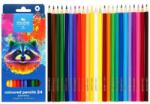 KOH-I-NOOR Színes ceruza készlet 24db-os KOH-I-NOOR 3554 mosómedve, hatszögletű fatest, 7mm-es ceruza vastagság