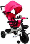R-Sport Gyermek háromkerekű vezetőrúddal, fék nélkül T4, 360°-ban forgatható kerekek Rózsaszín
