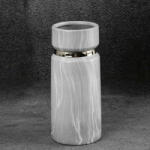  Aliza2 márványos hatású kerámia váza Szürke/ezüst 11x11x25 cm