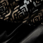  Liza bársony sötétítő függöny Fekete/arany 140x250 cm