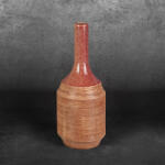  Elda kerámia váza Piros/világosbarna 15x15x38 cm