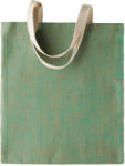 Kimood KI0226 festett juta táska pamut fülekkel Kimood, Natural/Water Green-U (ki0226na-wg-u)