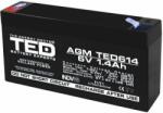 TED Electric Acumulator TED AGM VRLA, 6V 1, 4A, 97x 25x54mm, F1, TED Battery Expert Holland (TED002839)
