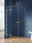 NEW TRENDY Avexa Gold Brushed cabină de duș 100x100 cm pătrat auriu periat/sticlă transparentă EXK-1758 (EXK1758)