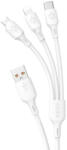 Dudao 3in1 USB - USB-C + micro + Lightning Kábel - 1.2m 6A - Fehér (L8A)