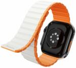 Hoco AS102 mágneses szilikon szíj Apple Watch 42 / 44 / 45 / 49 mm - fehér-narancssárga