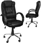 Malatec Ergonomikus irodai szék, króm lábakkal , fekete, eco bőr - Malatec (5900779934238)