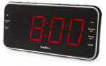 Nedis digitális ébresztőóra rádióval/ LED kijelző/ 3, 5 mm-es jack/ AM/ FM/ késleltetett ébresztés/ kikapcsolási időzítő/ 2 ébresztés/ fekete színű