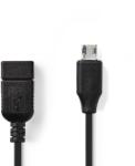 Nedis CCGP60515BK02 USB-A anya - USB Micro-B apa kábel 0.2m - Fekete (CCGP60515BK02) (CCGP60515BK02)
