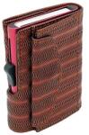 C-SECURE Картодържател C-SECURE XL с портфейл и монетник, Red Metallic leather (XL-COIN-WCH001-MTL-RD-RD)