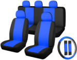  11 részes univerzális üléshuzat szett - két helyen osztható - légzsákos - kék-fekete