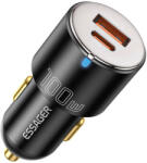  Autós töltő USB-A+USB-C 100W Essager (fekete)