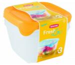 Keter Ételtartó doboz szett CURVER Fresh&Go szögletes műanyag 3 db-os 3x1, 2L sárga (08560-007-00)