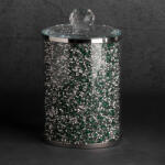  Ventosa 04 tárolóedény kristályokkal Zöld/ezüst 10x10x17 cm