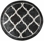 vidaXL fekete-fehér mosható csúszásgátló szőnyeg Ø 120 cm 136608