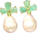 Frumoasa Venetiana Cercei argint smarald perla (C2637)