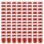 vidaXL 96 db 230 ml-es befőttesüveg piros-fehér tetővel (50799) - balena