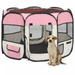 vidaXL rózsaszínű összecsukható kutyakennel hordtáskával 90x90x58 cm (171009)