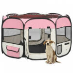 vidaXL rózsaszínű összecsukható kutyakennel hordtáskával 110x110x58 cm (171010)