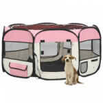 vidaXL rózsaszínű összecsukható kutyakennel hordtáskával 145x145x61 cm (171012)