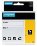  PrintLine kompatibilis szalag DYMO 18444, 12mm, 5, 5m, fekete nyomtatás/fehér p. , RHINO, vinil