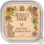 Rosie's Farm 16 x 100 g Rosie's Farm Kitten csirke & pisztráng nedves macskatáp 10% árengedménnyel