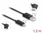 Delock Cablu USB 2.0-A la USB type C unghi Fast Charging 60W 1.2m, Delock 80769 (80769)