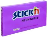 STICK'N Notes autoadeziv 76x127 mm, 100 file/set, mov neon, STICK'N (HO-21214)