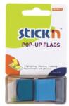 STICK'N Film index autoadeziv 45x25 mm, 50 file/set, cu dispenser, albastru, STICK'N (HO-26030)