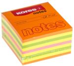 KORES Cub notite autoadeziv, 75x75mm, 450 file/set, summer neon, KORES (KS48465)
