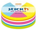 STICK'N Stick notes adeziv, 64x67 mm, 250 file, cerc, 5 culori neon, STICK'N (HO-21830)