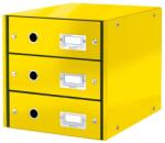 LEITZ Suport documente cu 3 sertare, A4, carton laminat, galben, LEITZ WOW Click&Store (LZ60480016) - gooffice Dulap arhivare