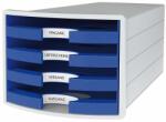 HAN Suport cu sertare, plastic, cu 4 sertare, albastru, HAN Impuls (HA-1013-14) Dulap arhivare