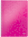 Leitz Caiet cu spirala A4, 80 file, dictando, roz, LEITZ WOW (LZ46370023)