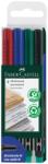 Faber-Castell Marker permanent, varf rotund 1.0 mm, 4 culori/set, FABER-CASTELL Multimark M (FC152504)