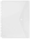 Optima Mapa plastic A4 cu capsa, perforatii si clapeta in V, 4 buc/set, transparent, OPTIMA (OP-5101200A4-27)